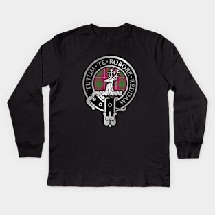 Clan Crawford Crest & Tartan Kids Long Sleeve T-Shirt